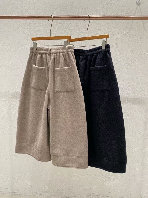 韓 前打折八分寬褲 2色