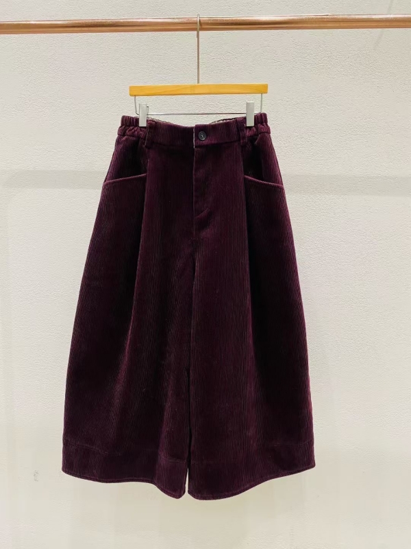 韓 燈心絨八分寬褲 4色