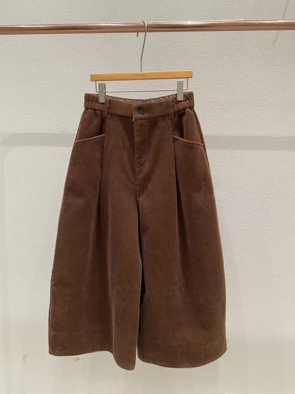 韓 燈心絨八分寬褲 4色