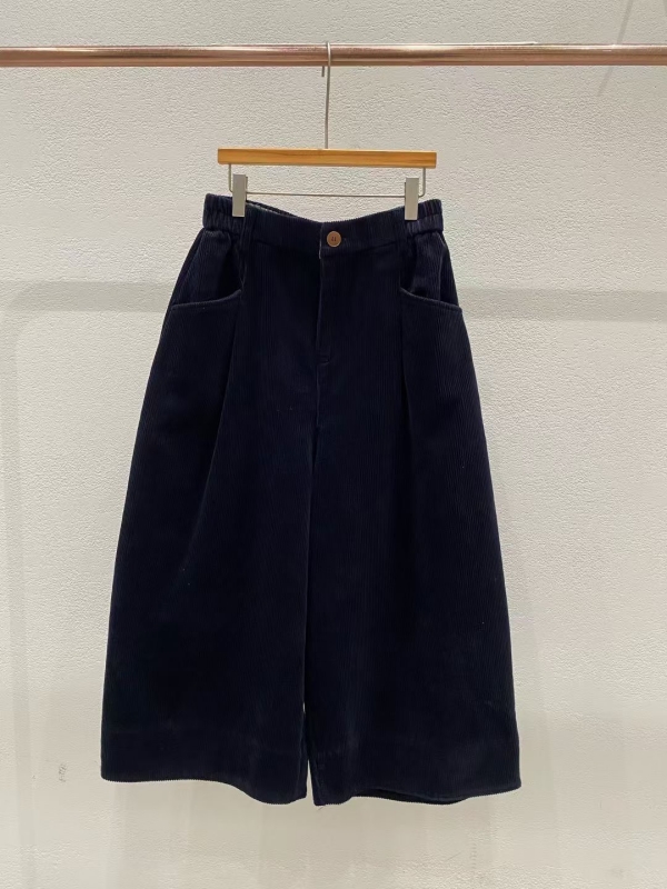 韓 燈心絨八分寬褲 4色