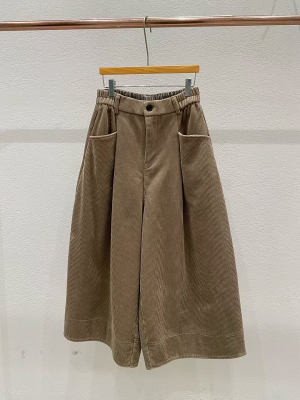 韓 燈心絨八分寬褲 4色