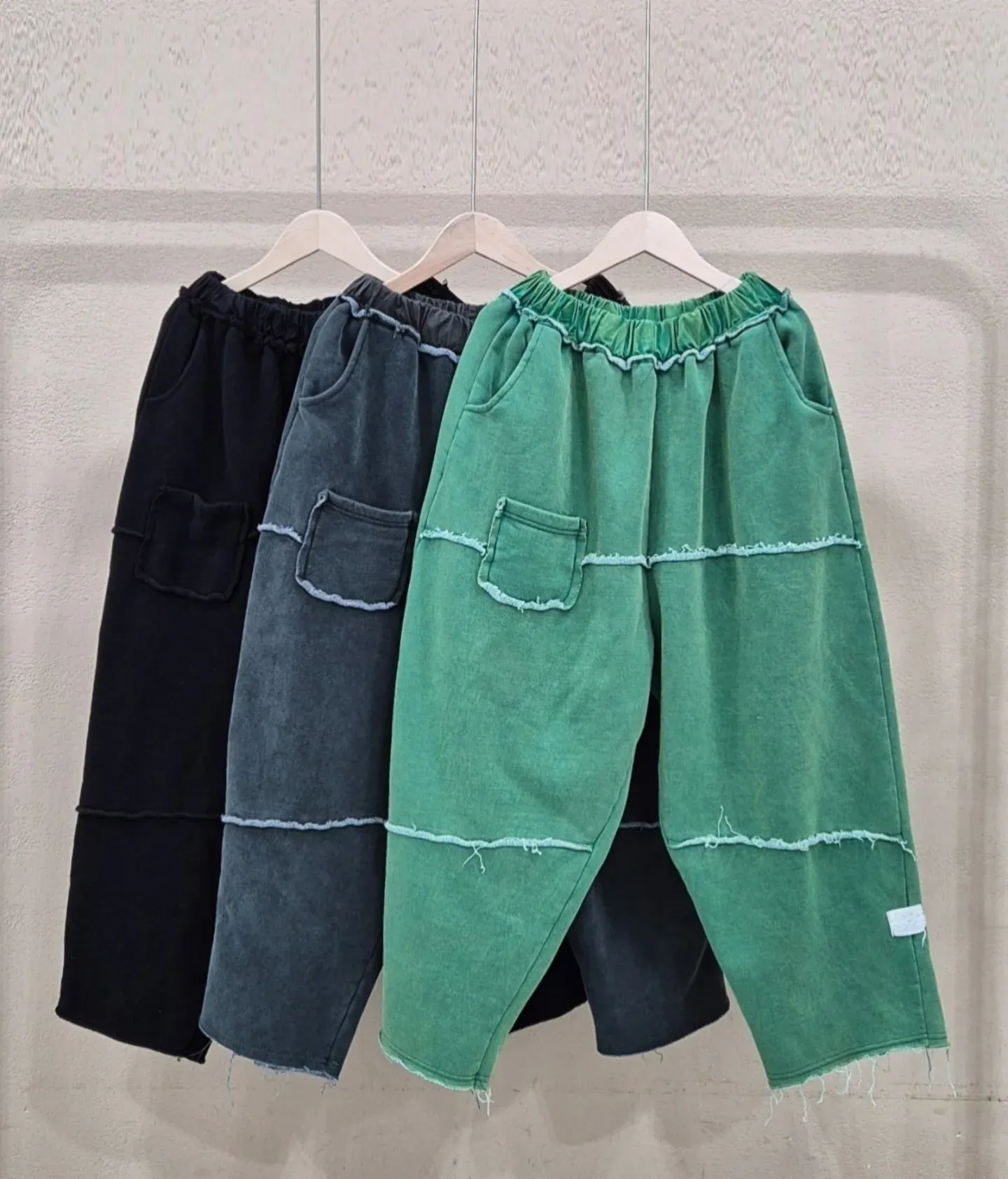 韓 外車線棉質休閒褲 3色