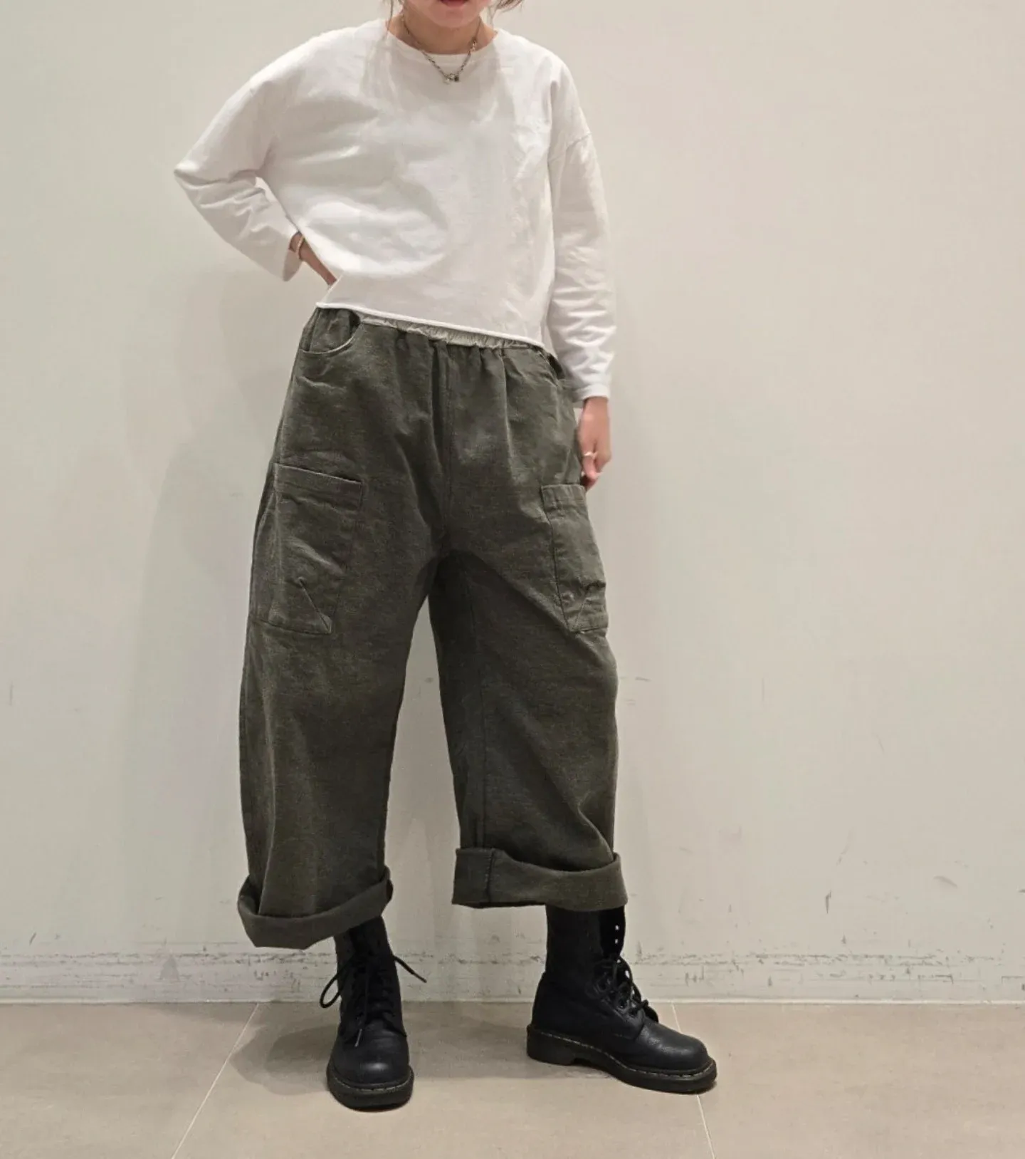 韓 小標腰鬆緊休閒褲 3色