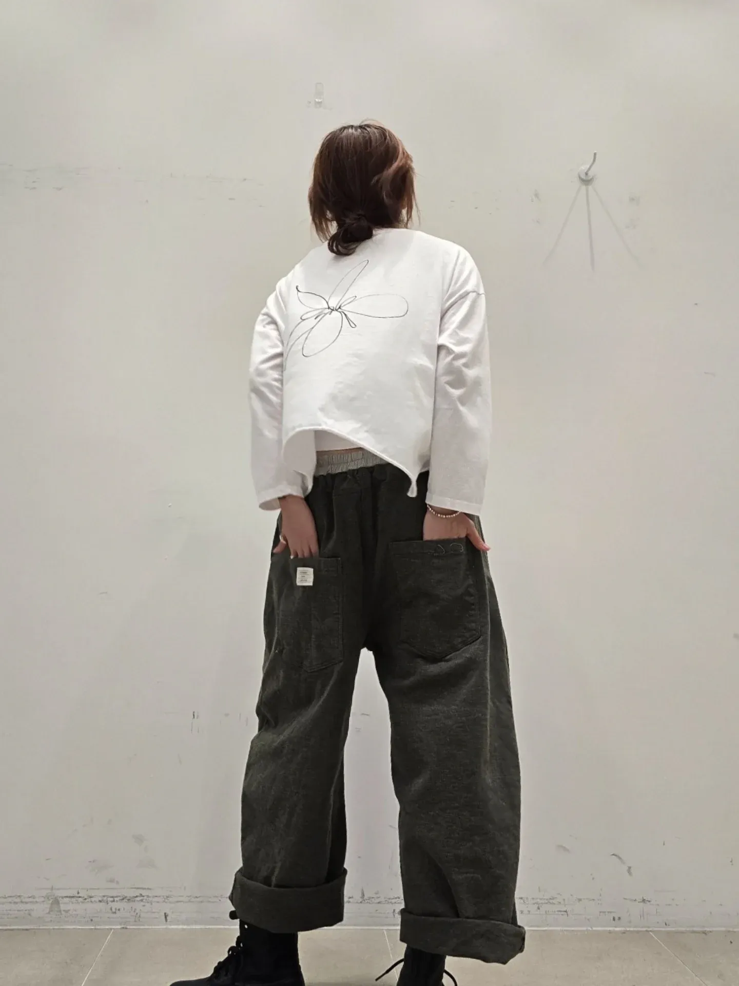 韓 小標腰鬆緊休閒褲 3色