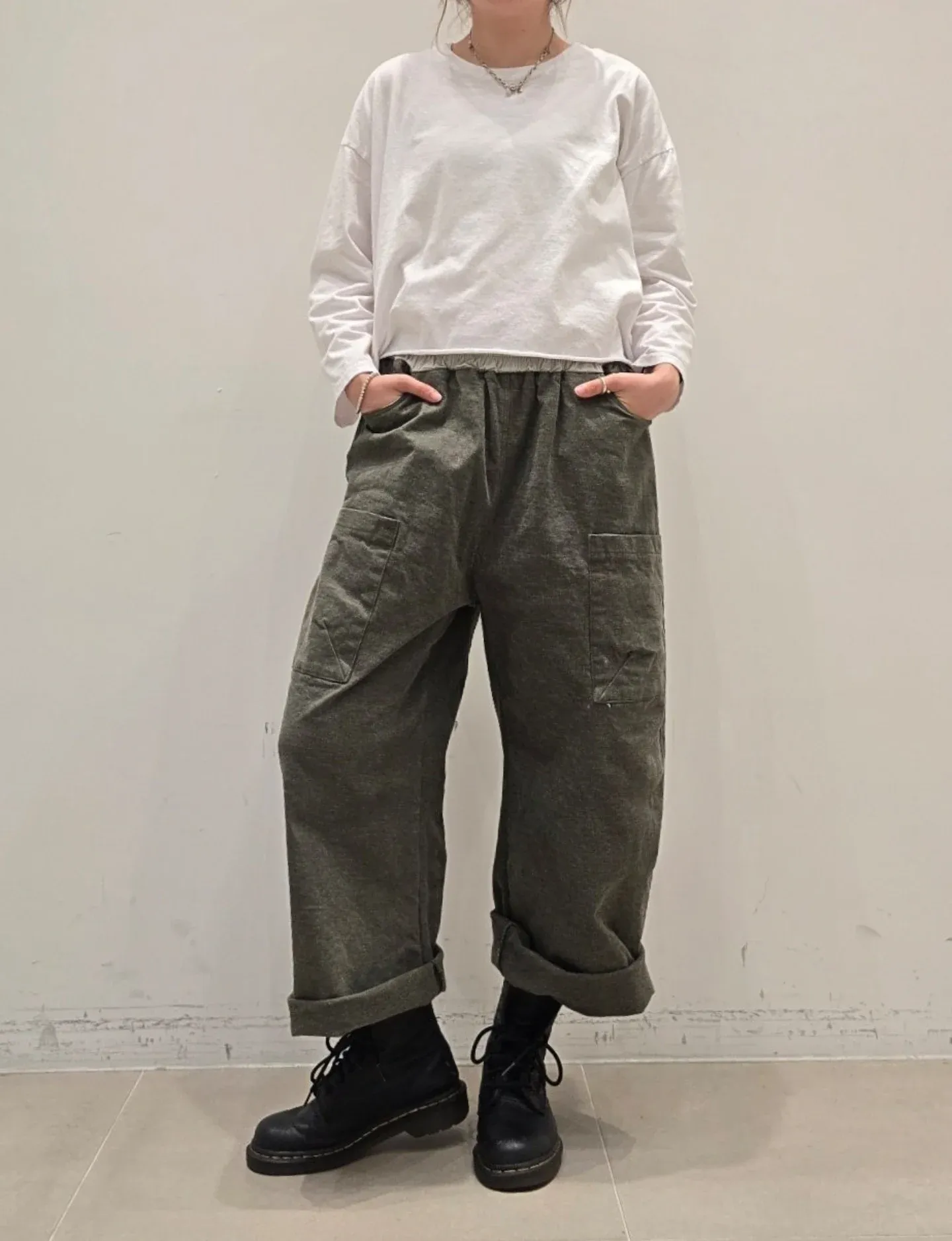 韓 小標腰鬆緊休閒褲 3色