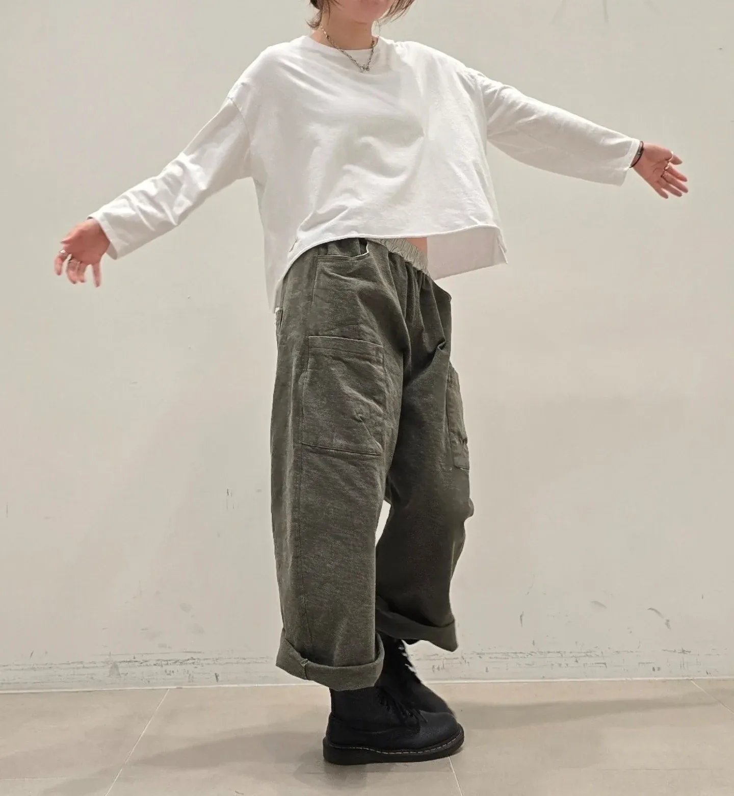 韓 小標腰鬆緊休閒褲 3色