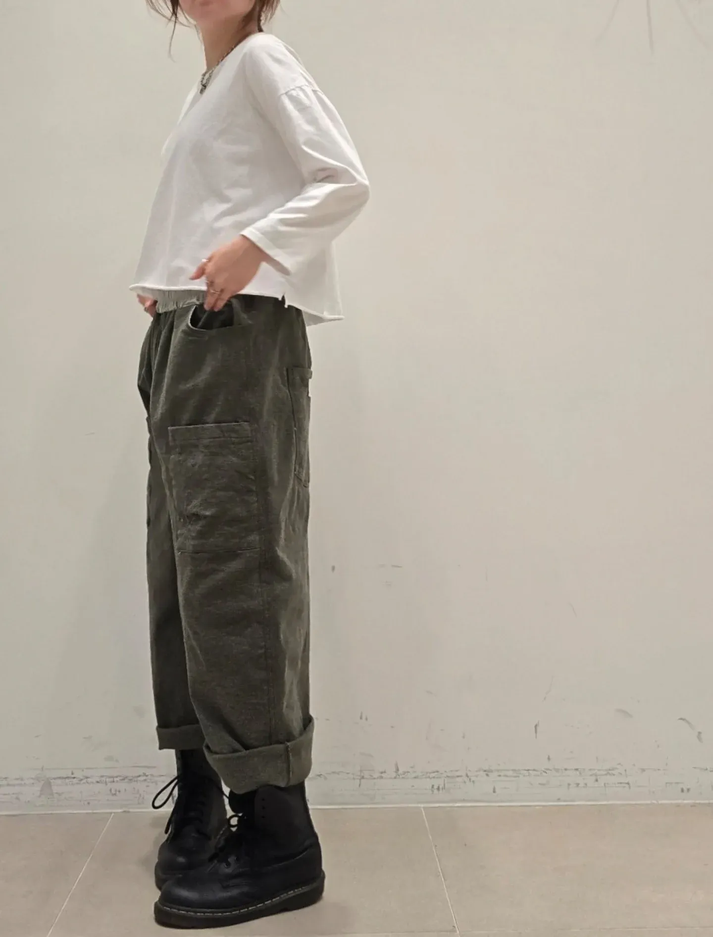 韓 小標腰鬆緊休閒褲 3色