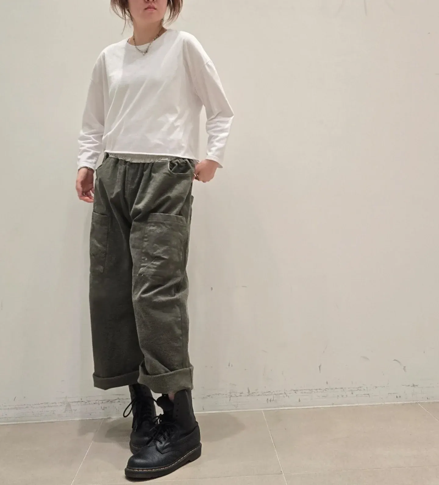 韓 小標腰鬆緊休閒褲 3色