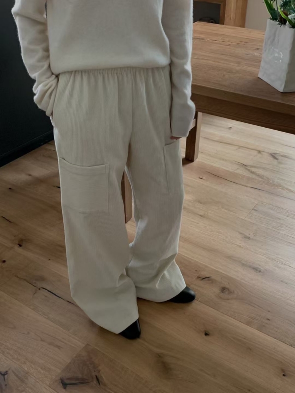 韓 前低口袋寬褲 2色