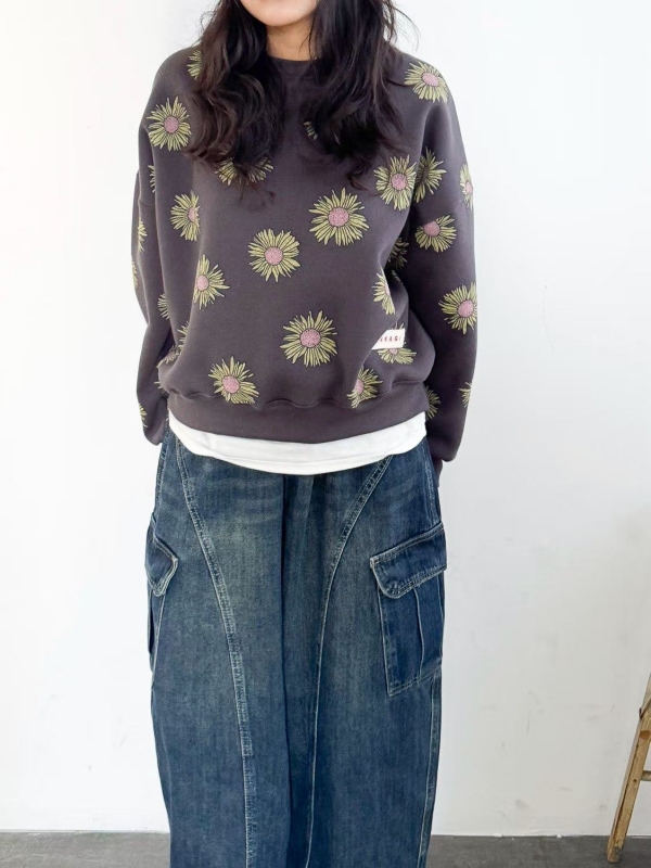 韓 斜車線口袋牛仔褲