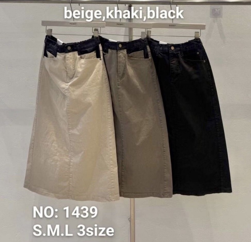韓 牛仔布腰頭裙 3色 size