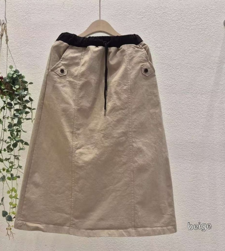 韓 腰配色長裙 3色 size