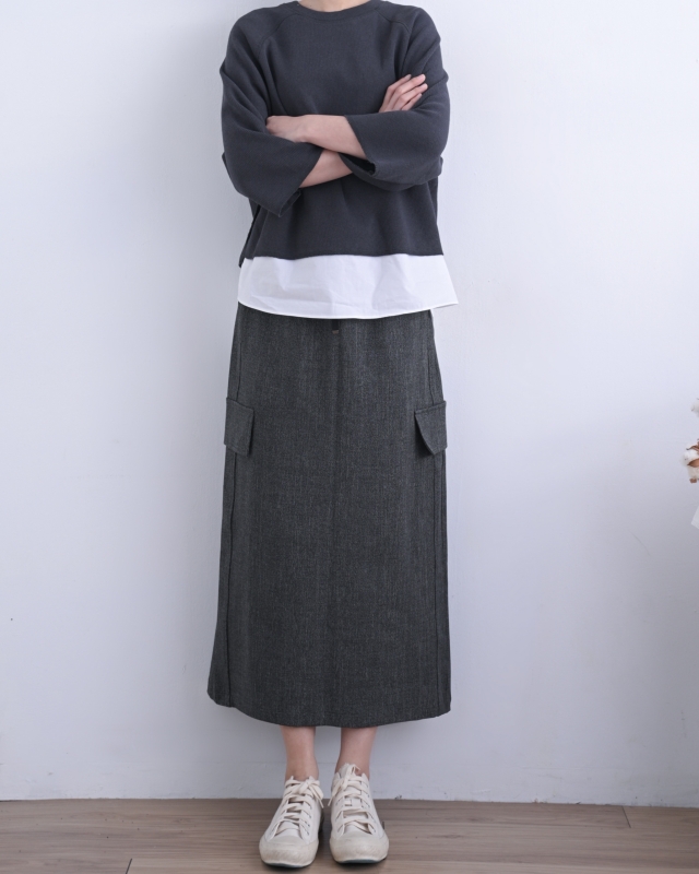 韓 綁帶工裝口袋裙 2色 size