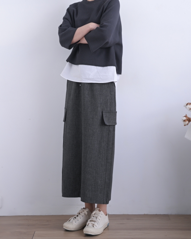 韓 綁帶工裝口袋裙 2色 size