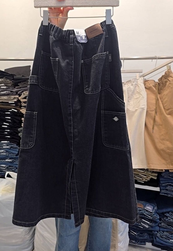 韓 前單方口袋長裙 size