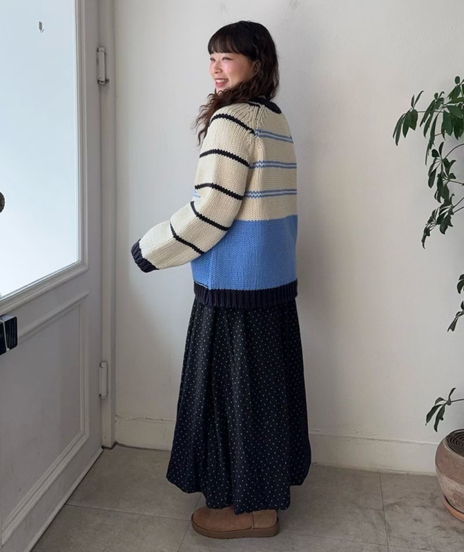 韓 點點微澎長裙 2色