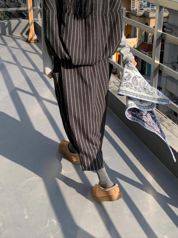 韓 直條文側口袋長裙 2色 size