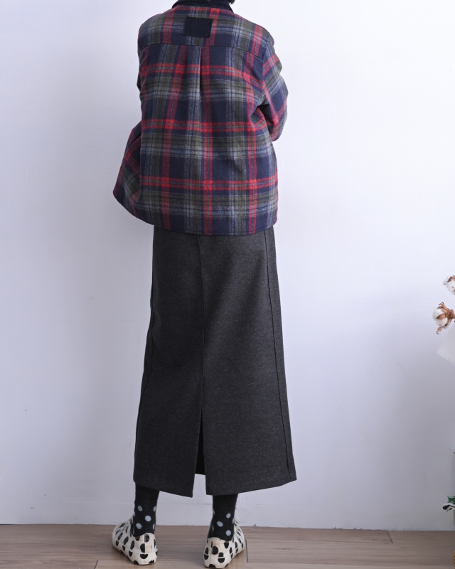 韓 微毛料長裙 2色 size