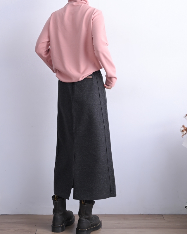 韓 微毛料長裙 2色 size