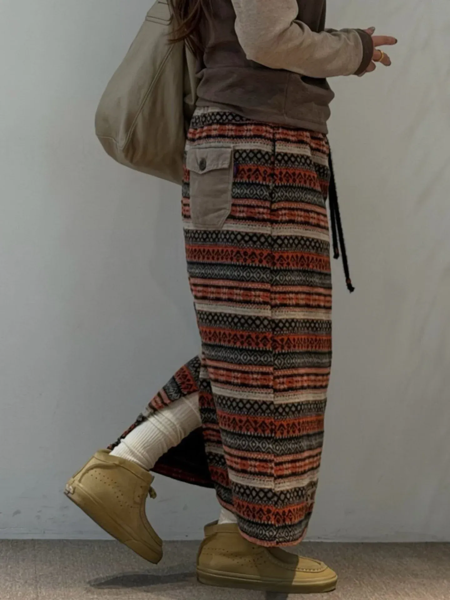 韓 圖騰綁帶長裙 3色