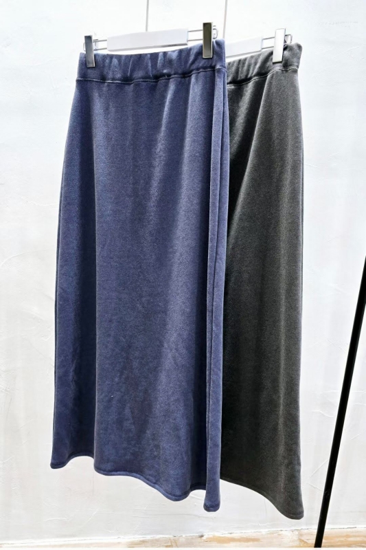 韓 後開岔棉質長裙 2色