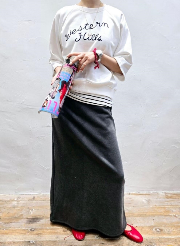 韓 後開岔棉質長裙 2色