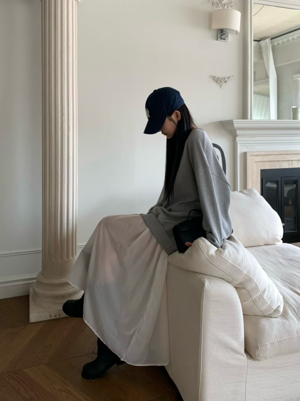 韓 假兩件式素色長洋 3色