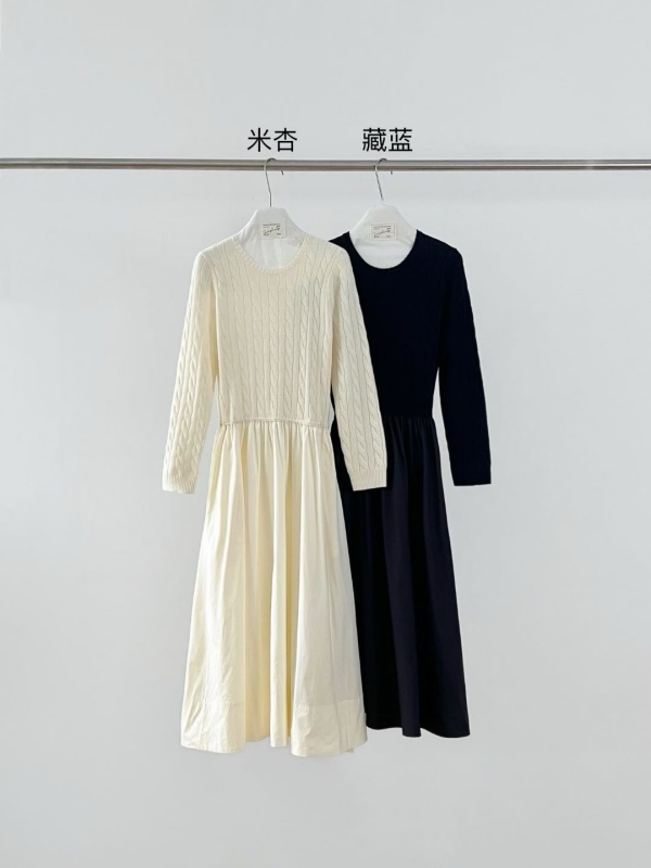 韓 麻花氣質長洋 2色