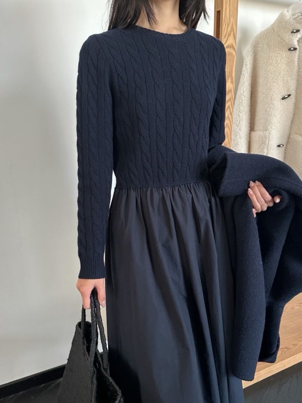 韓 麻花氣質長洋 2色