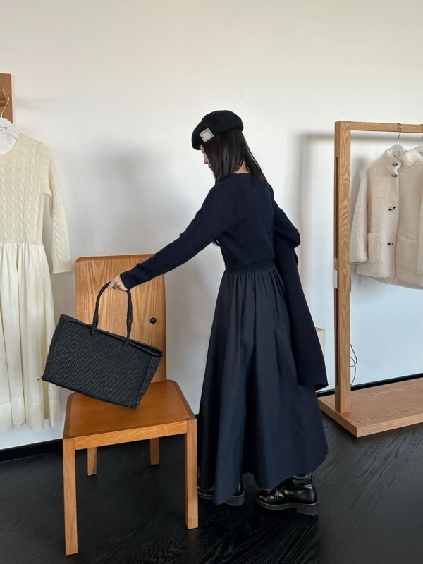 韓 麻花氣質長洋 2色