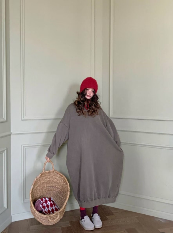 韓 素色棉質長洋 12色