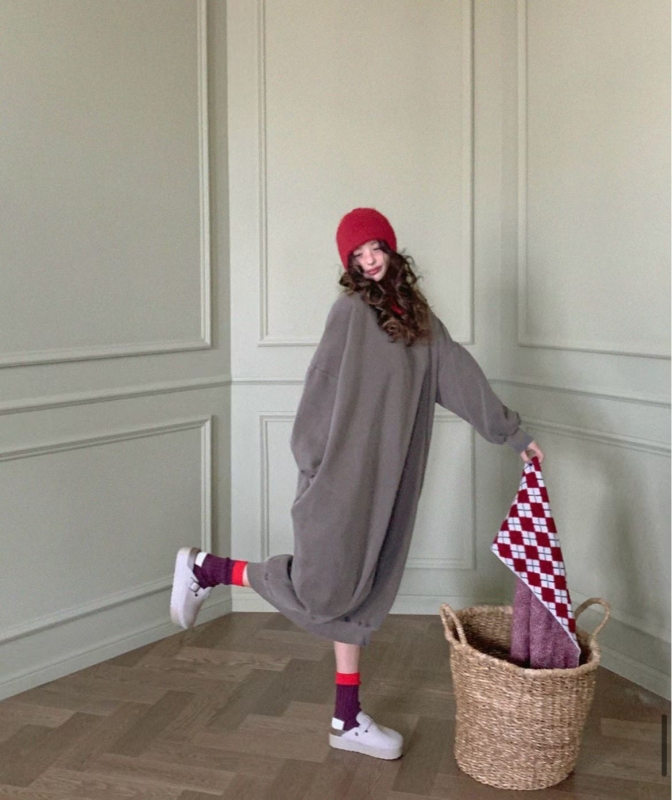 韓 素色棉質長洋 12色