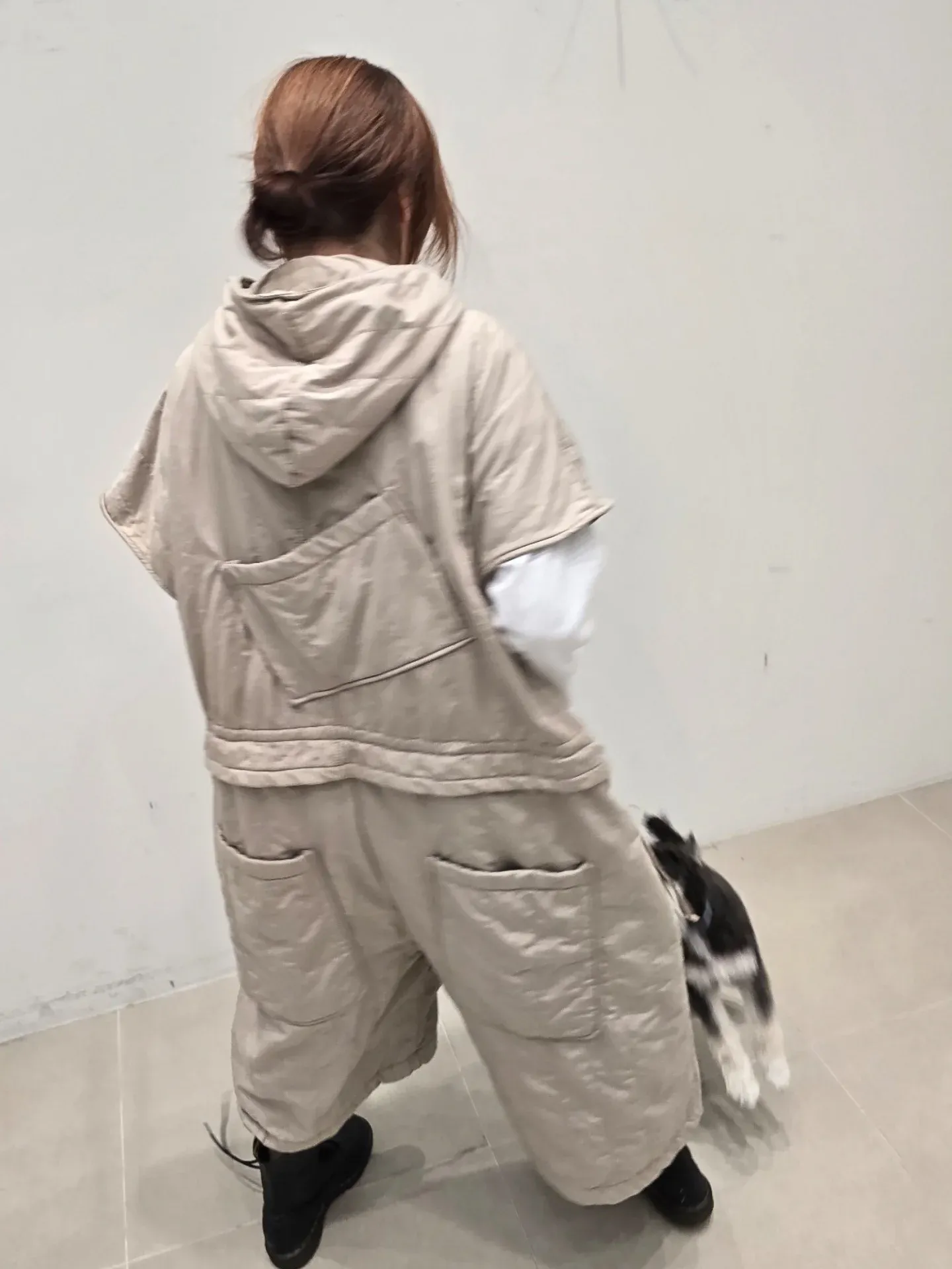 韓 大口袋連帽連身褲 3色