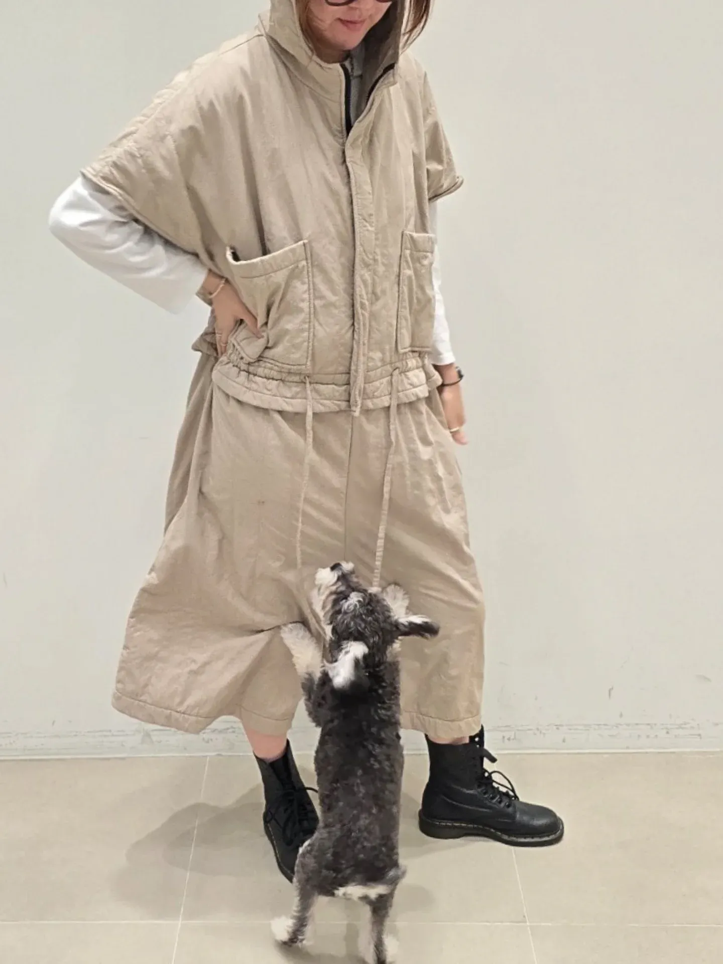 韓 大口袋連帽連身褲 3色