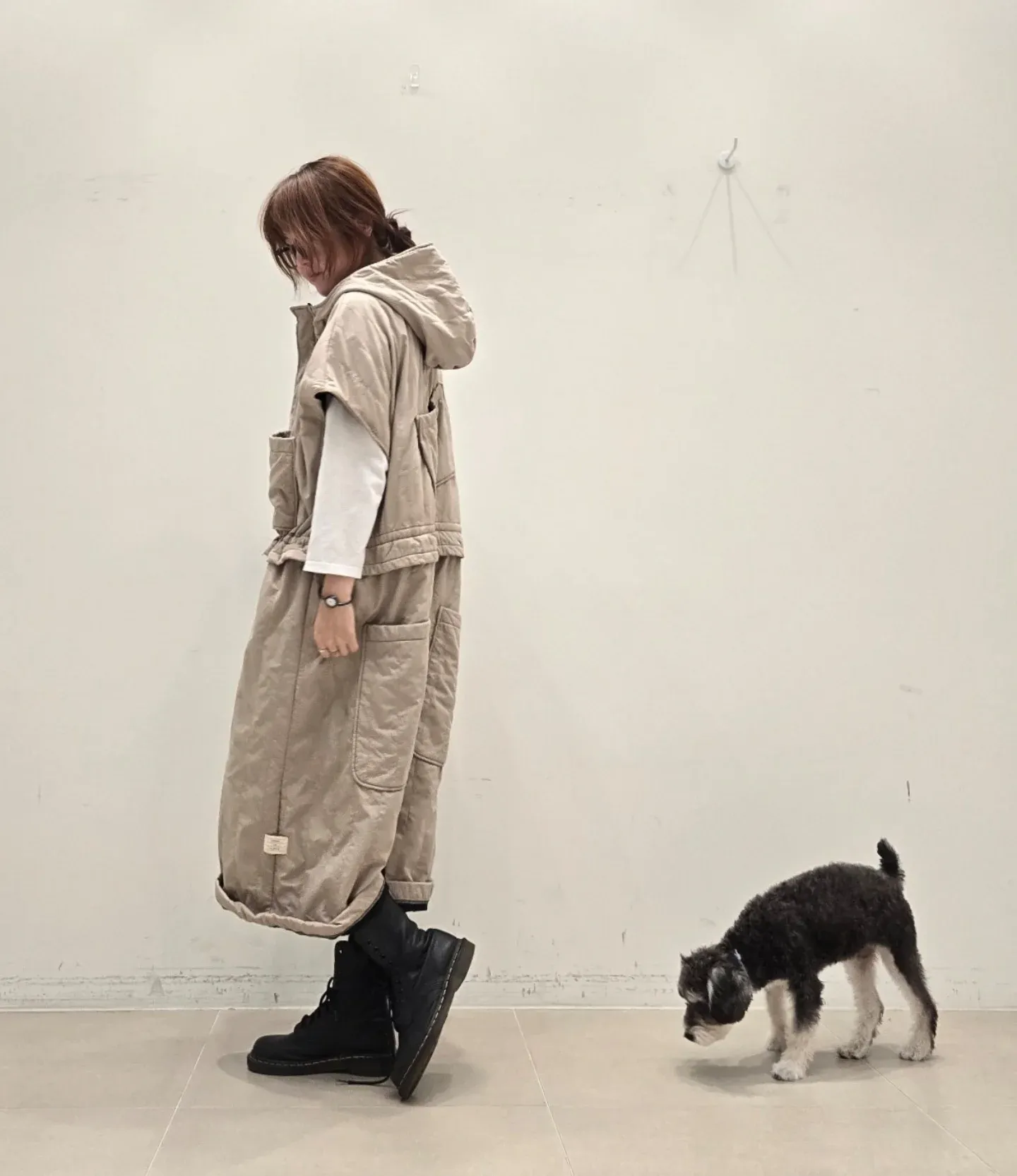 韓 大口袋連帽連身褲 3色