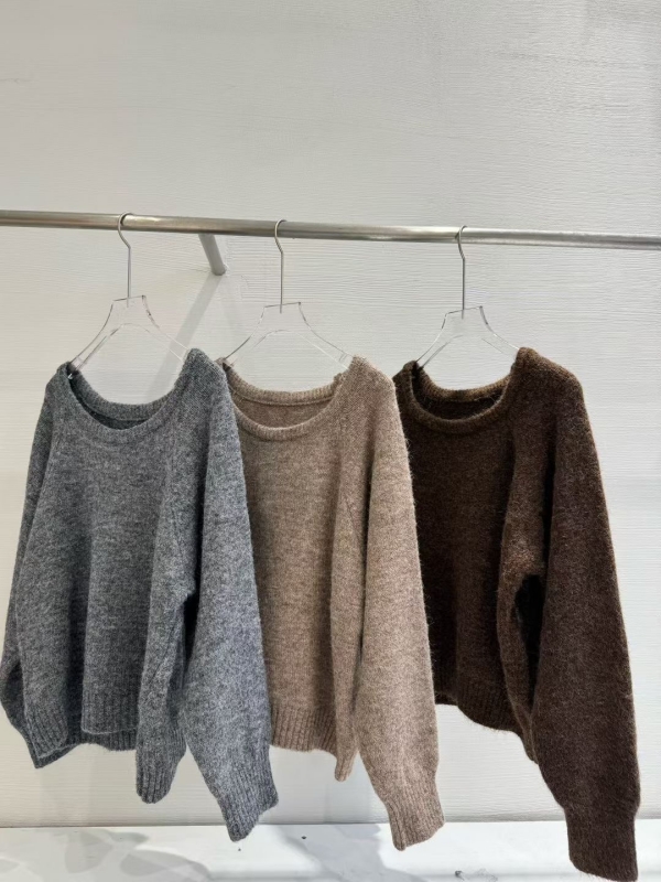 韓 微毛料上衣+裙套裝 3色