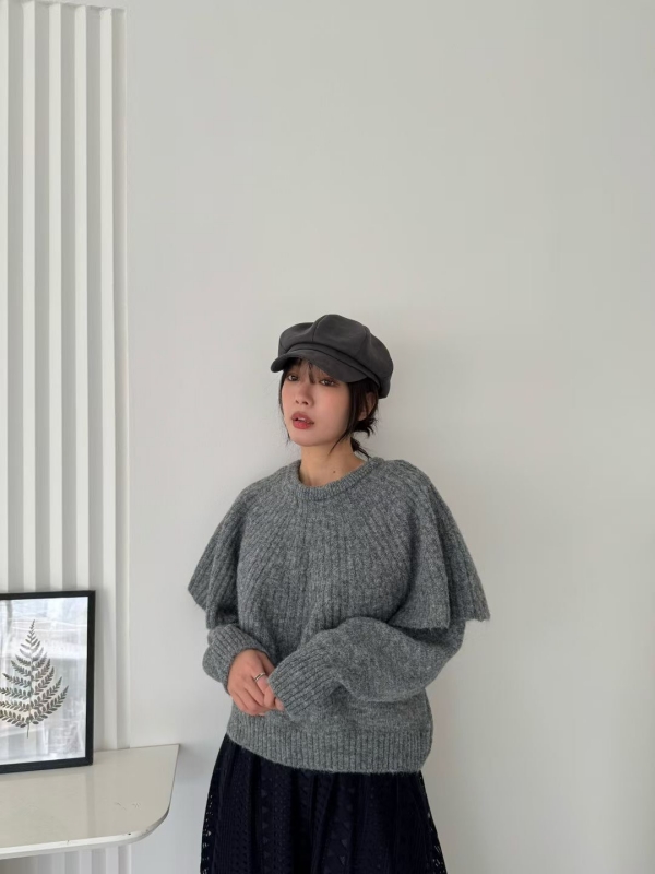 韓 微毛料上衣+裙套裝 3色