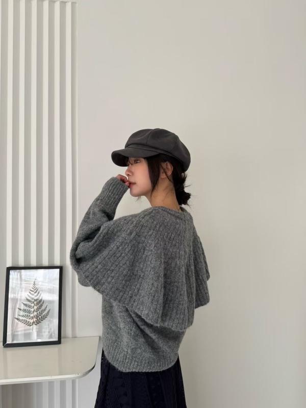 韓 微毛料上衣+裙套裝 3色