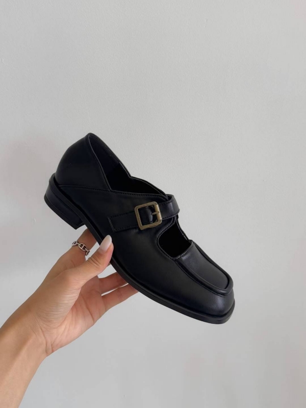 韓 微方頭皮鞋 2色 size