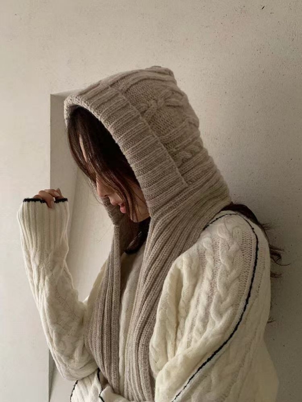 韓 粗綁帶毛帽 5色