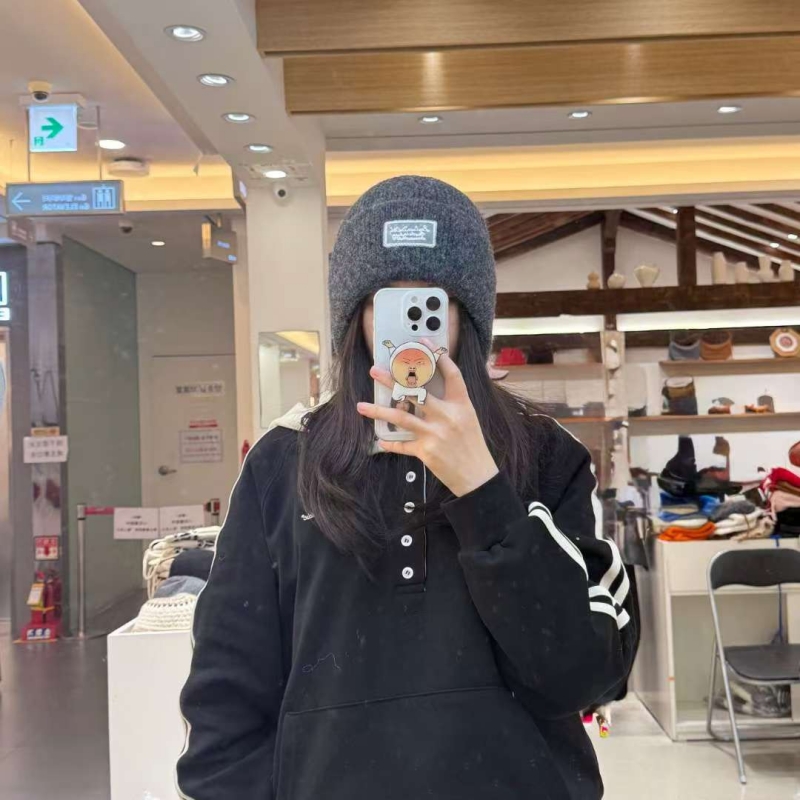 韓 後綁帶可愛毛帽 4色