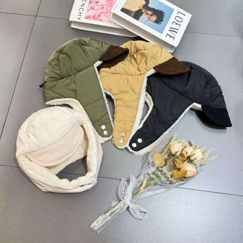 韓 配色帽簷飛行帽 4色