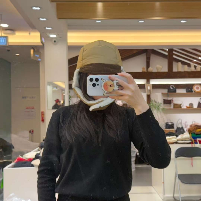 韓 配色帽簷飛行帽 4色