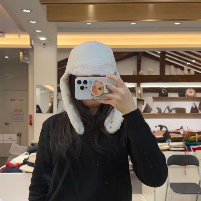 韓 配色帽簷飛行帽 4色