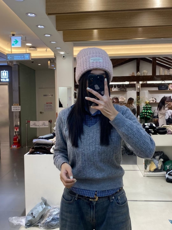 韓 壓紋小標毛帽 6色