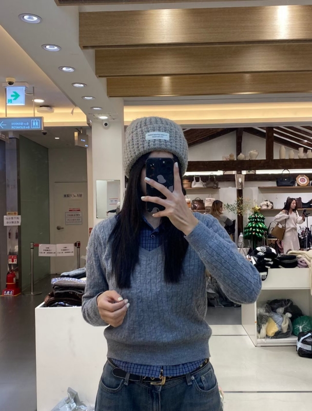 韓 壓紋小標毛帽 6色