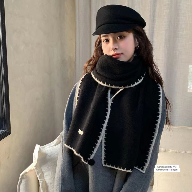 韓 縫線編圍巾 6色 size