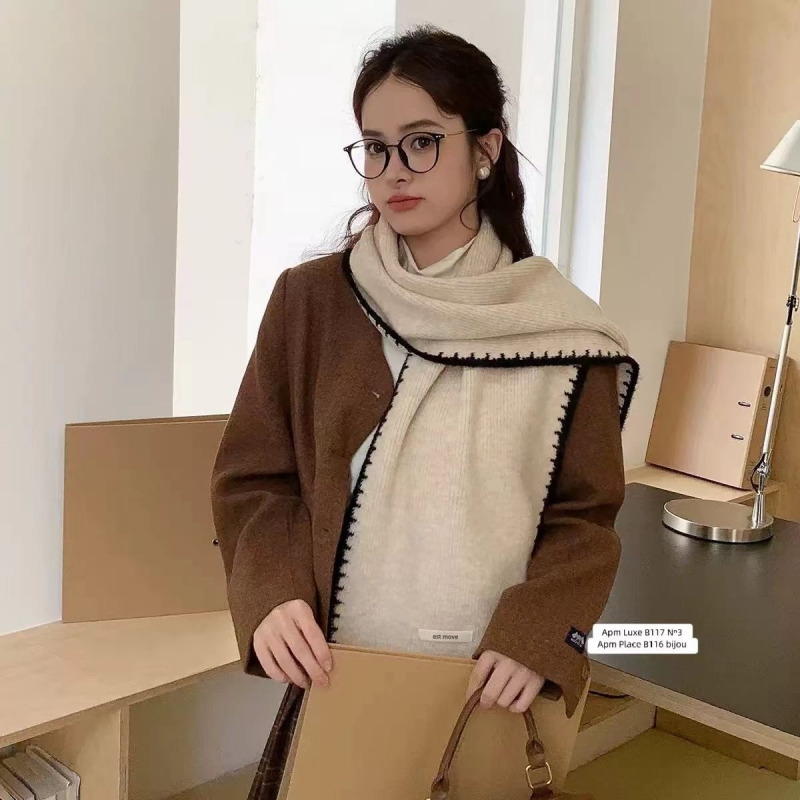 韓 縫線編圍巾 6色 size