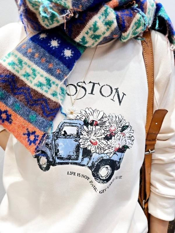 韓 繽紛圖騰圍巾 4色 size