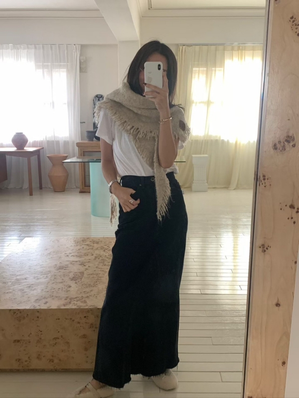 韓 小標鬚鬚素色圍巾 3色